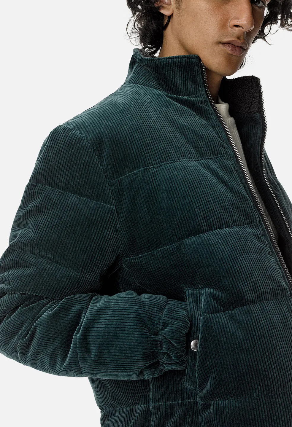 Corduroy Down Jacket / Teal