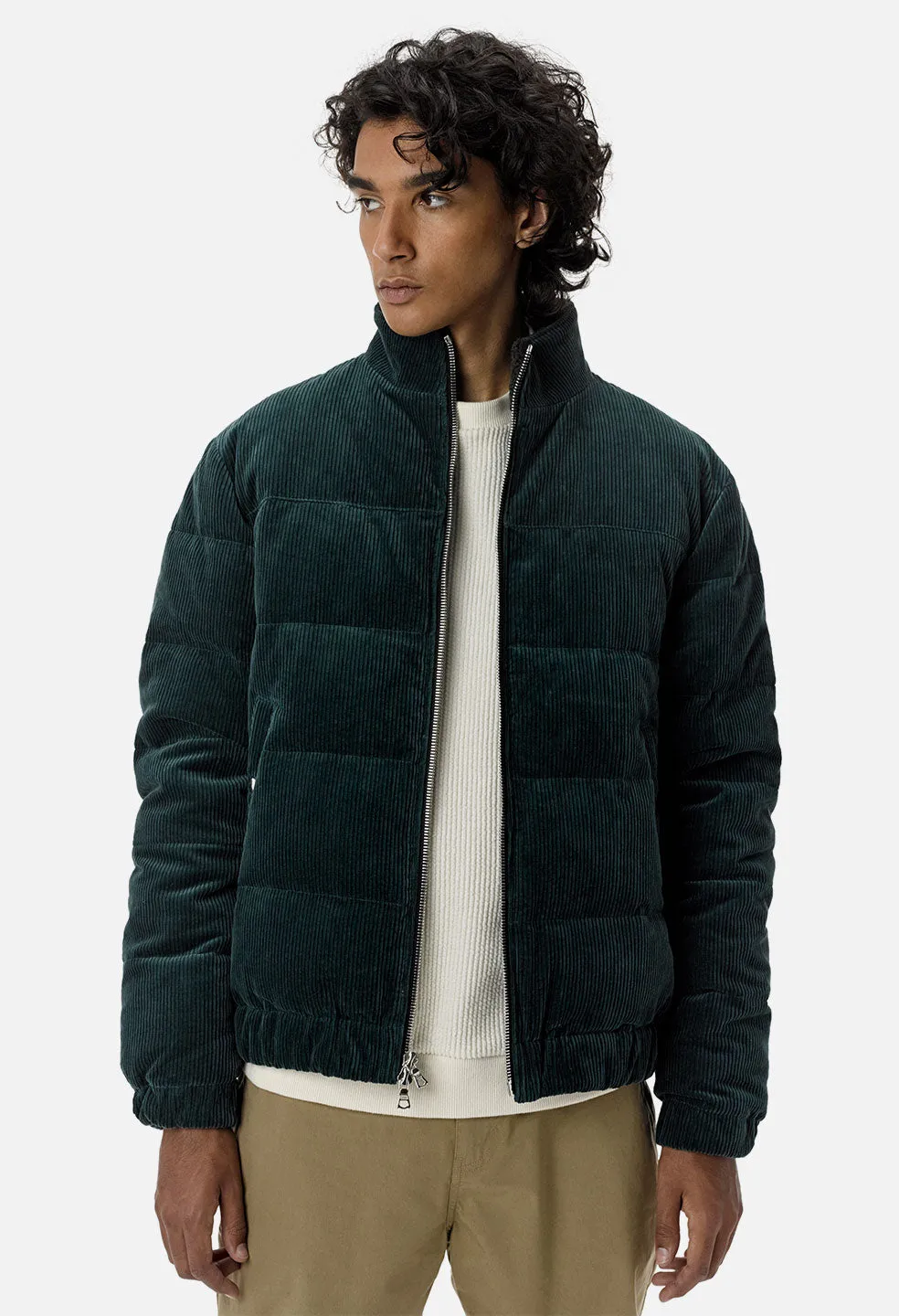 Corduroy Down Jacket / Teal