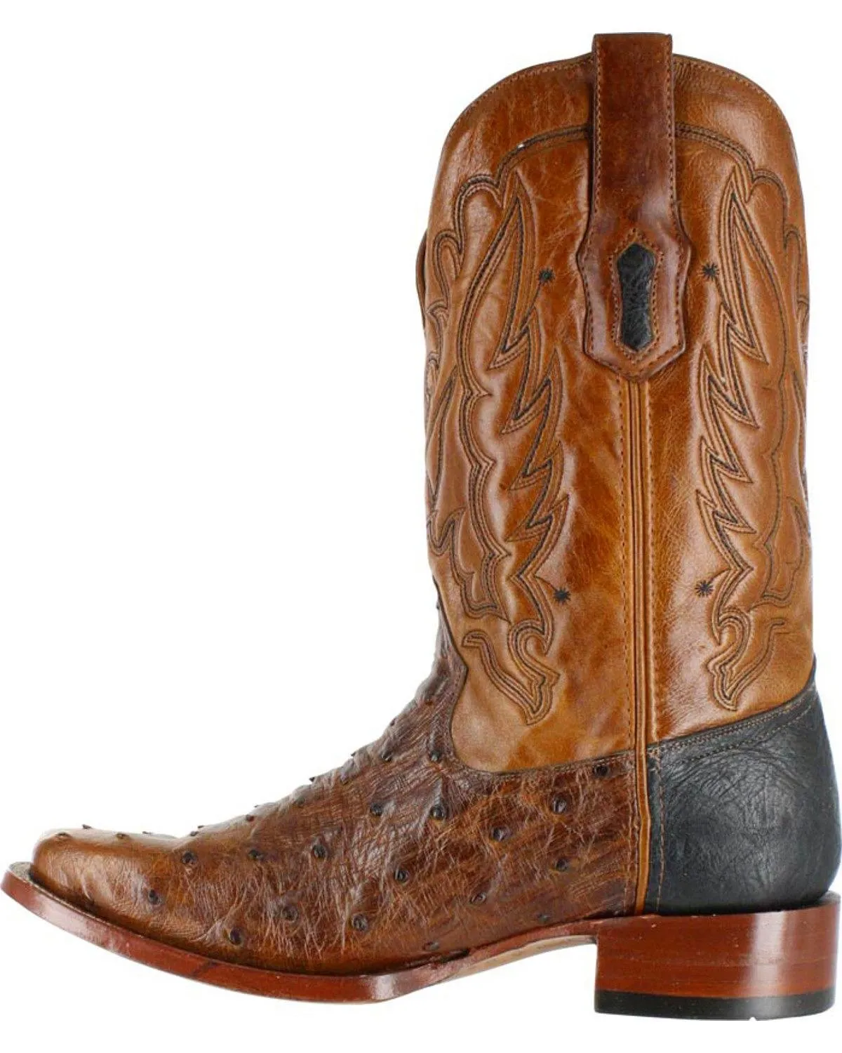 Corral Men's Cango Tobacco Full Quill Ostrich With Black Shoulder Counter - A2633