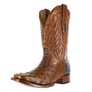 Corral Men's Cango Tobacco Full Quill Ostrich With Black Shoulder Counter - A2633