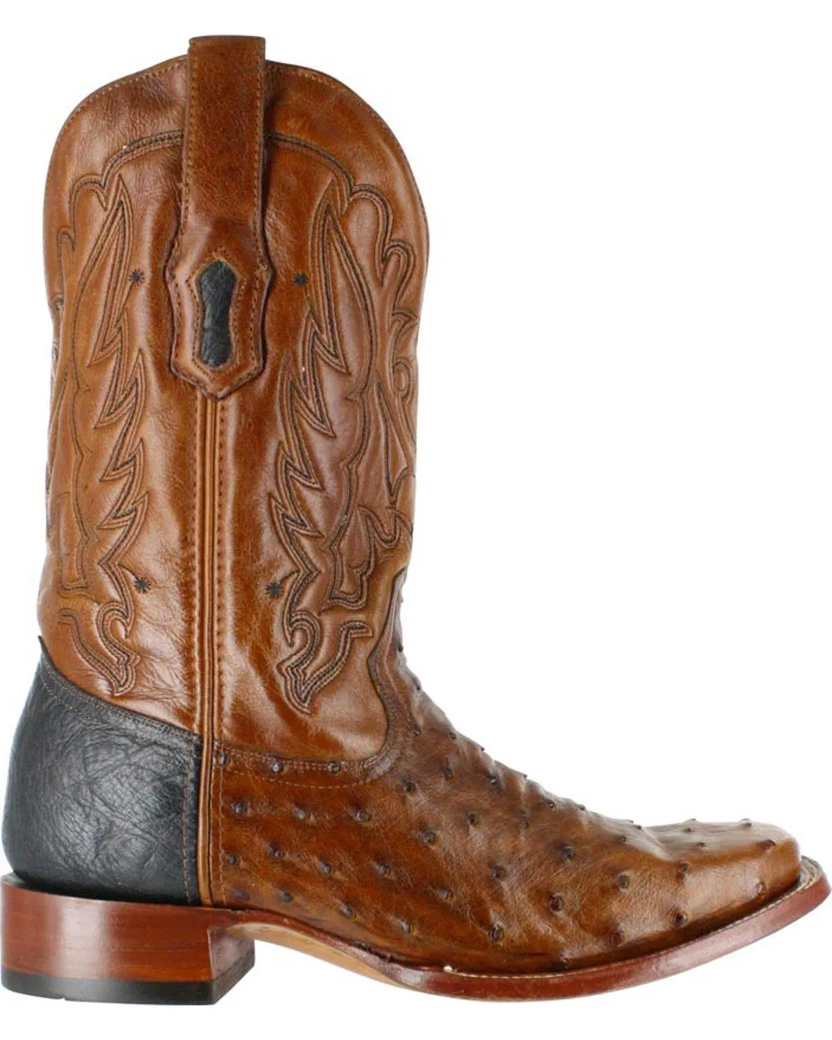 Corral Men's Cango Tobacco Full Quill Ostrich With Black Shoulder Counter - A2633