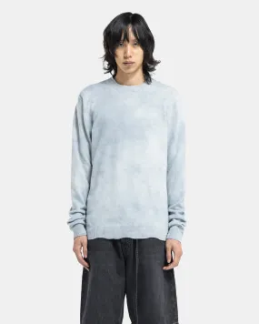 Crew Neck Jumper in Old Blue and White