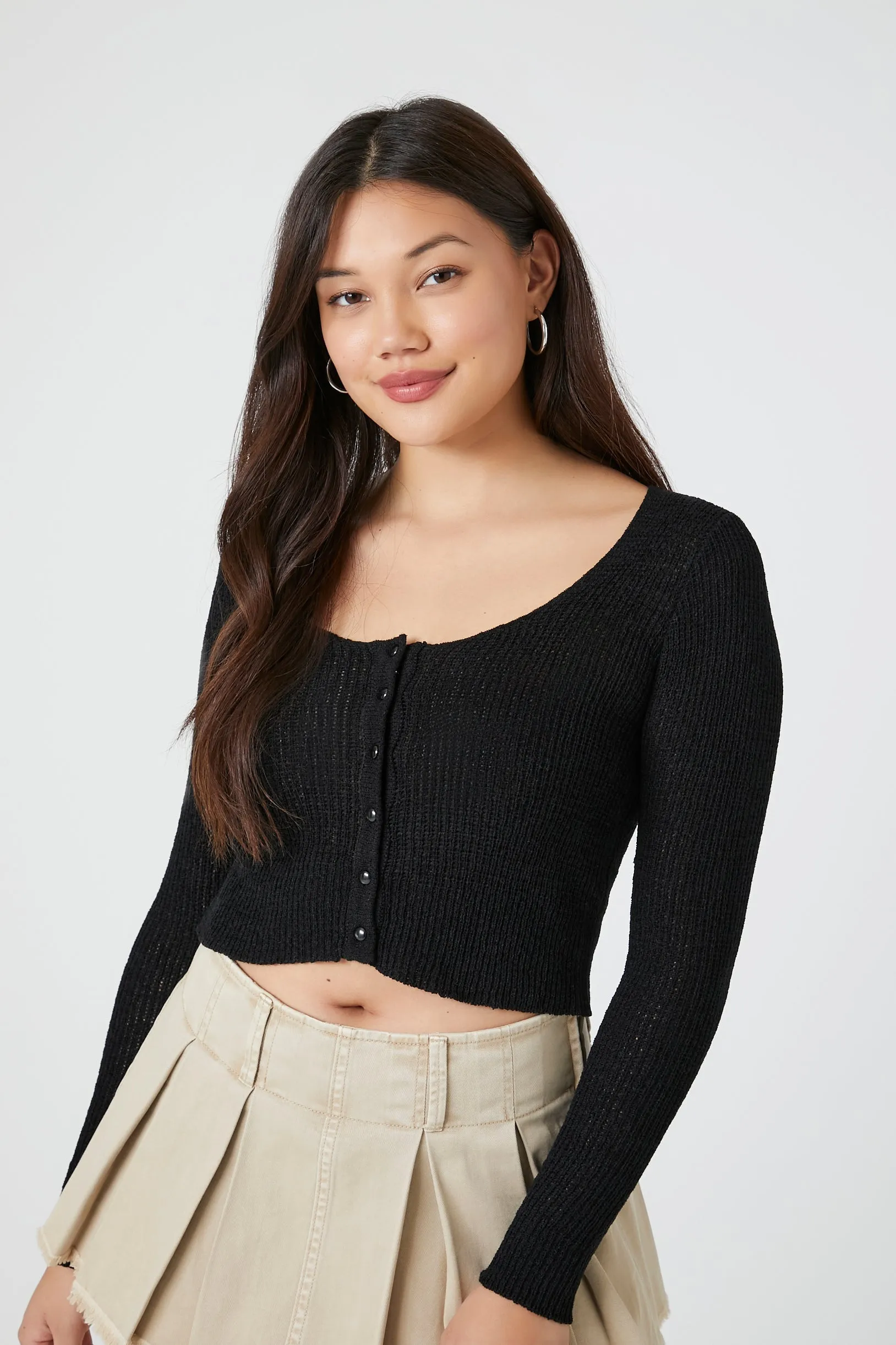 Cropped Cardigan Sweater