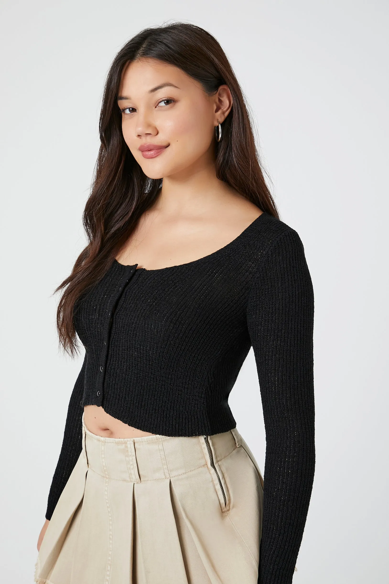 Cropped Cardigan Sweater