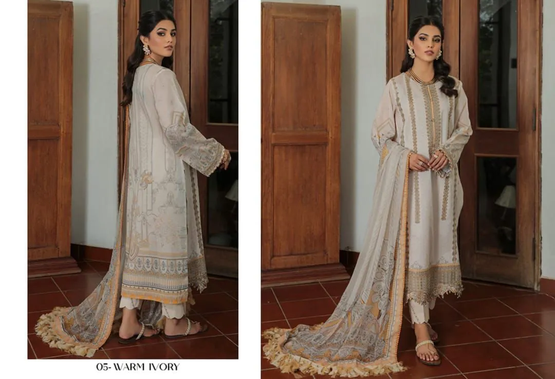 D05 Warm Ivory - FARASHA LAWN VOL 2`22