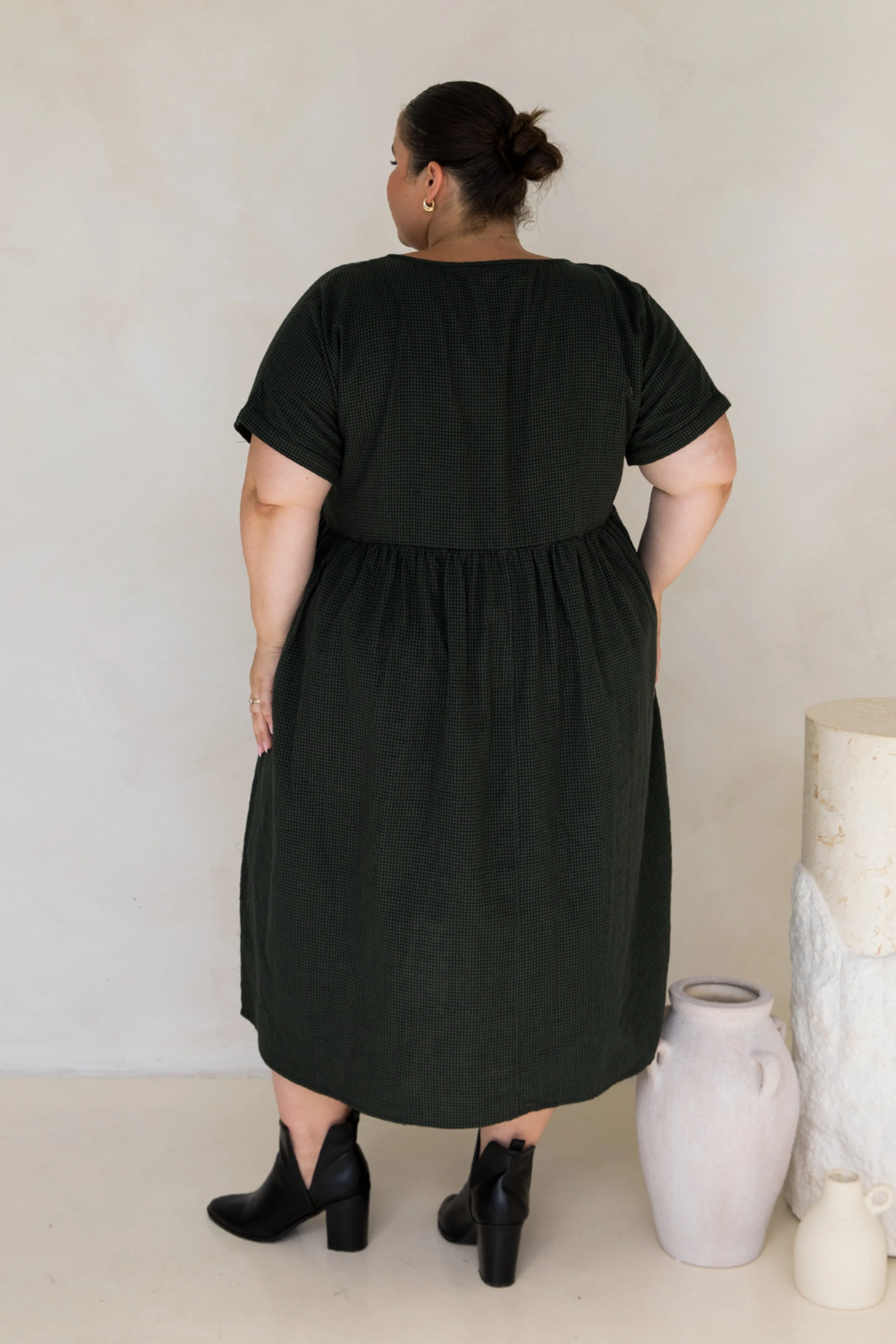 Darcy Dress in Forest Check