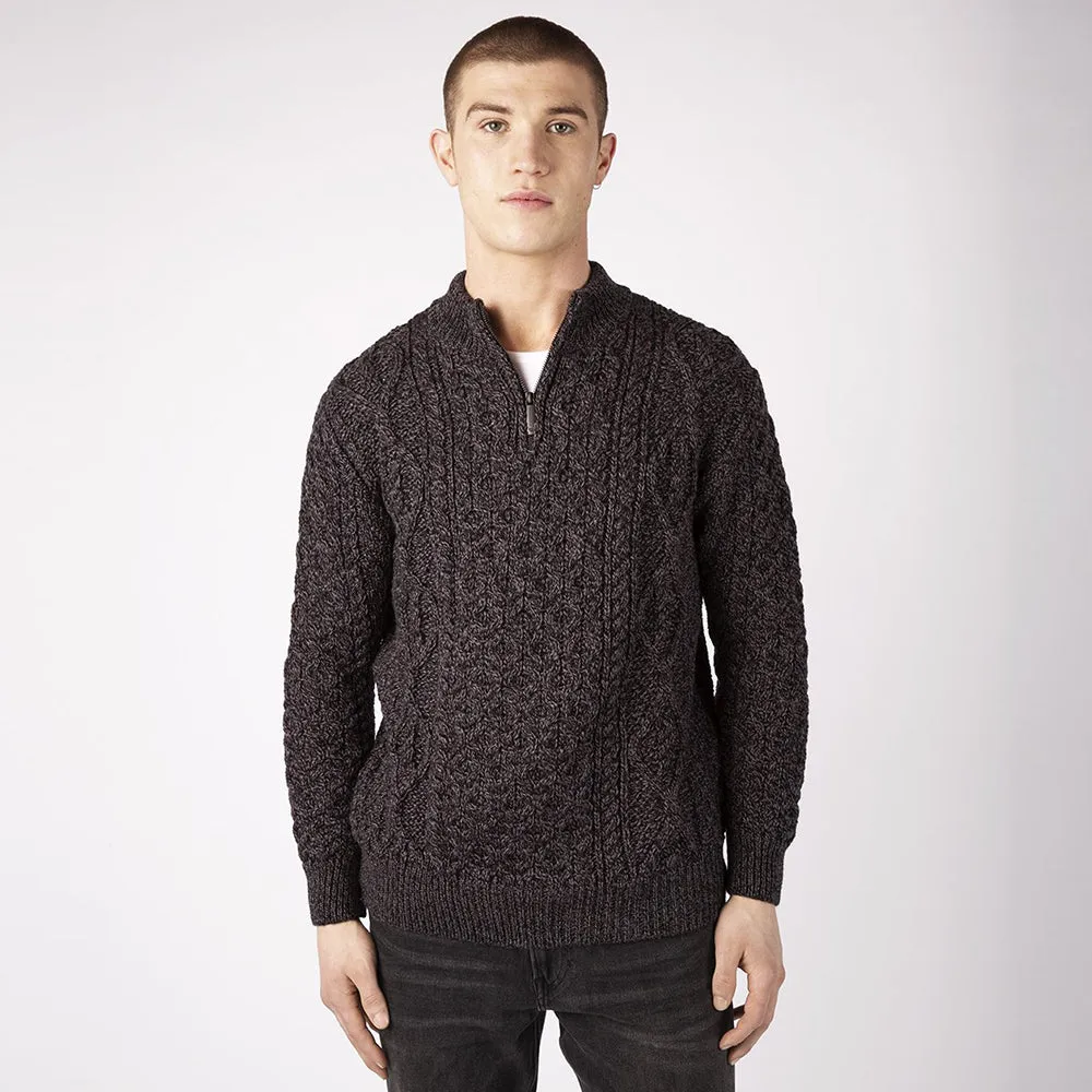 Dris -  Aran Zip Neck Sweater