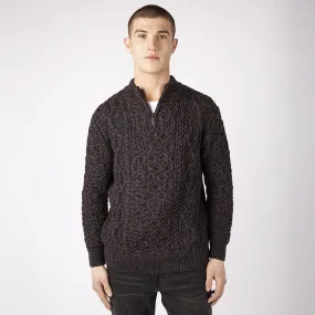 Dris -  Aran Zip Neck Sweater