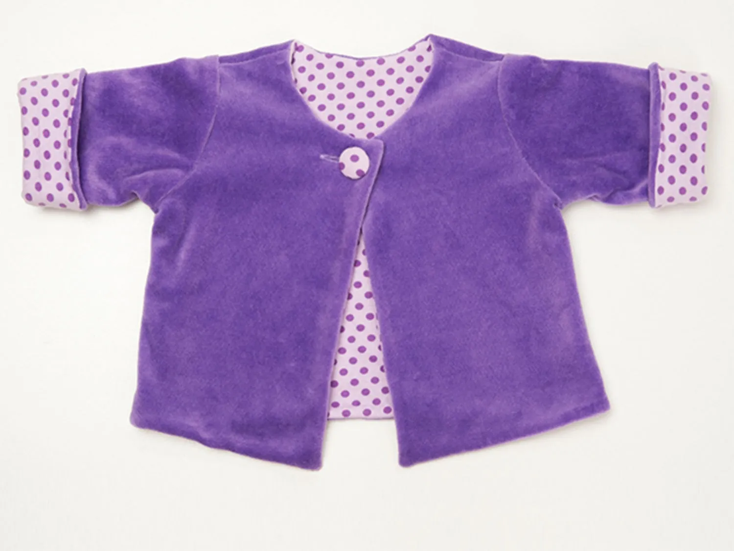 easy lined baby wrap jacket sewing pattern for girls and boys, with cuffs, warm for winter,  FILIPPA from Patternforkids