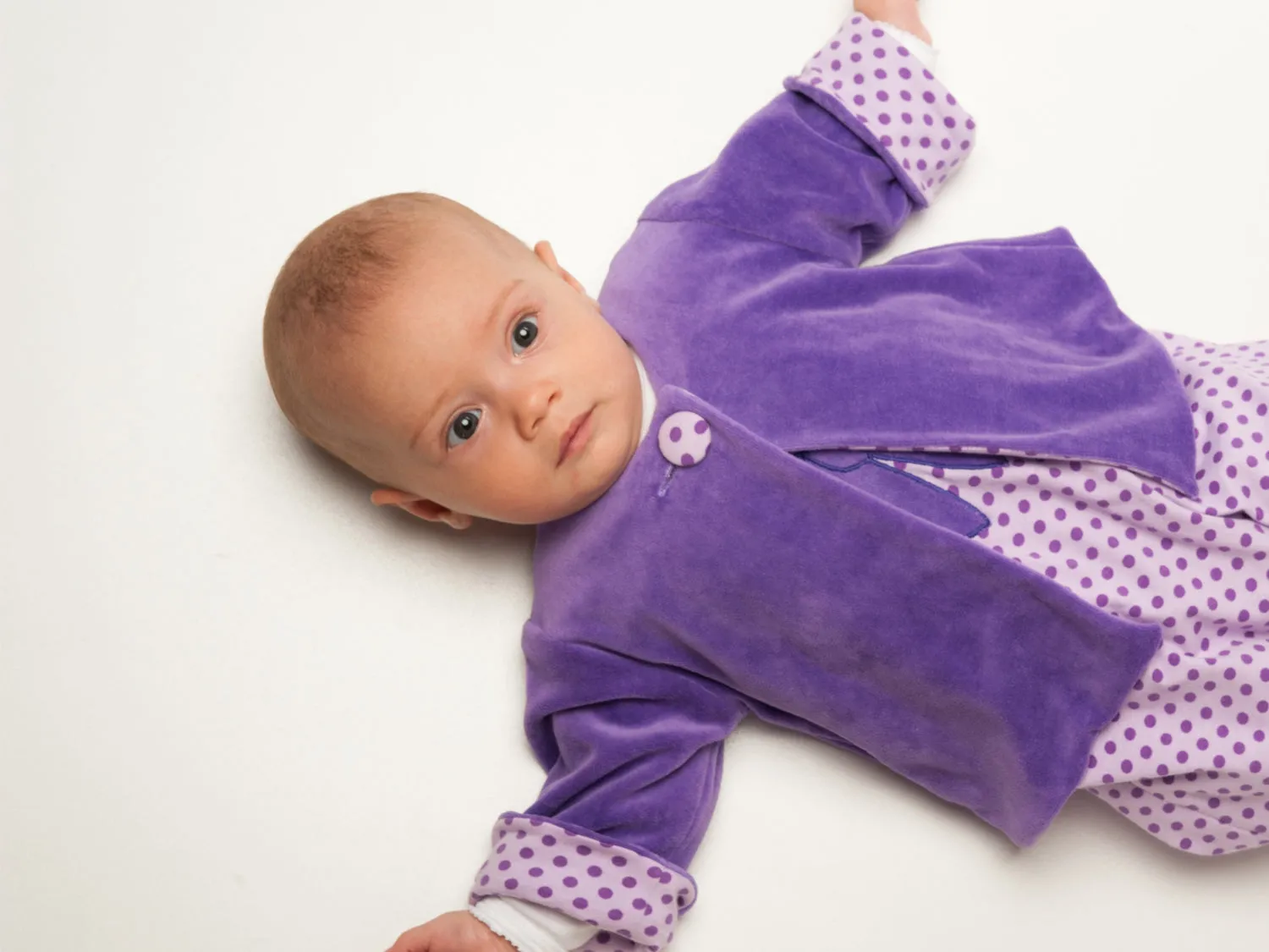 easy lined baby wrap jacket sewing pattern for girls and boys, with cuffs, warm for winter,  FILIPPA from Patternforkids