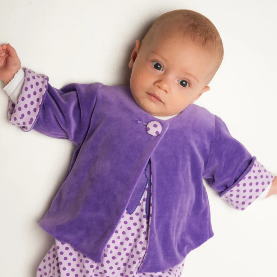 easy lined baby wrap jacket sewing pattern for girls and boys, with cuffs, warm for winter,  FILIPPA from Patternforkids