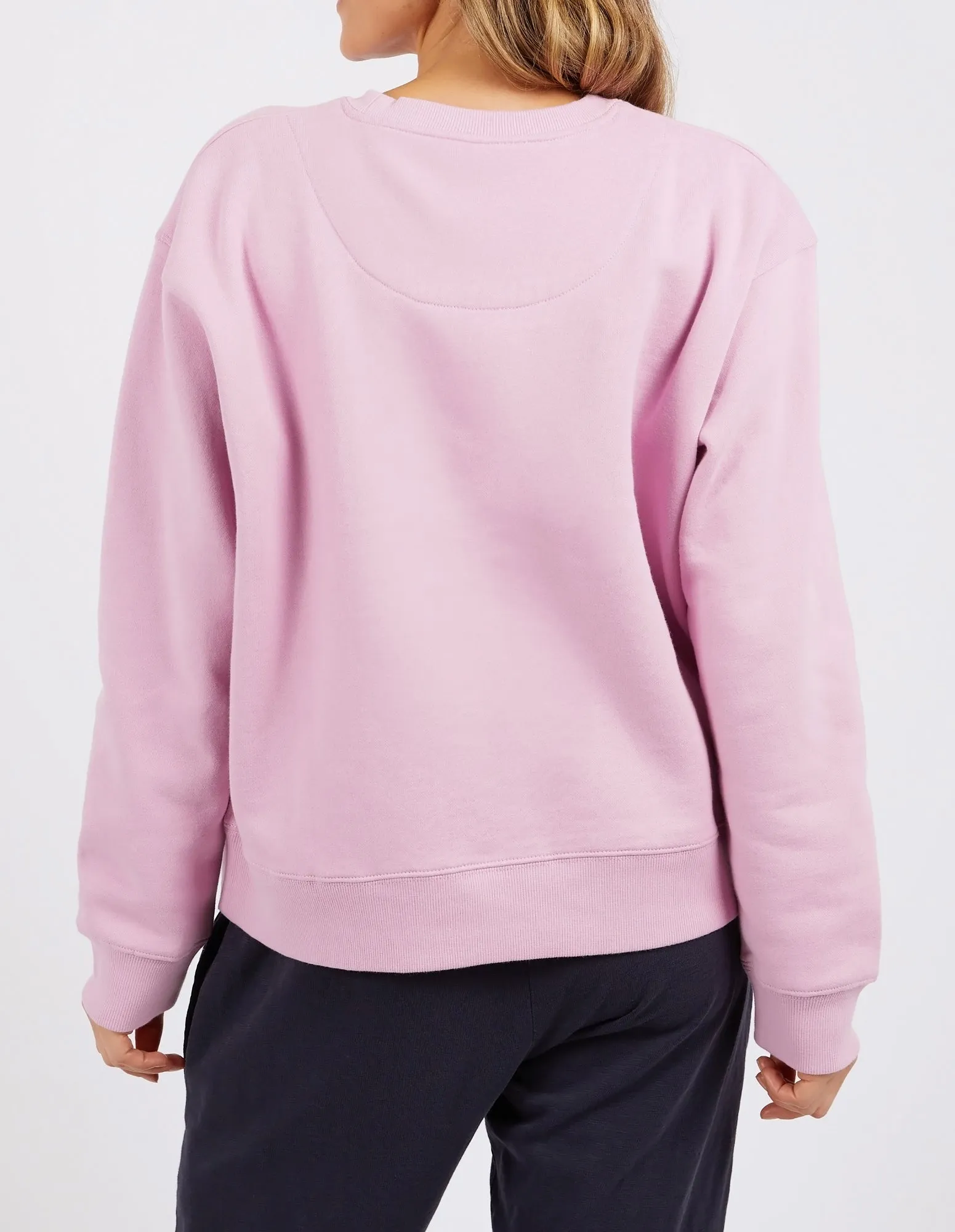 Elm Shelley Fleece Crew - Peony Pink