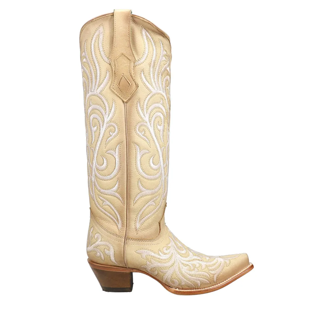 Embroidered Tall Snip Toe Cowboy Boots