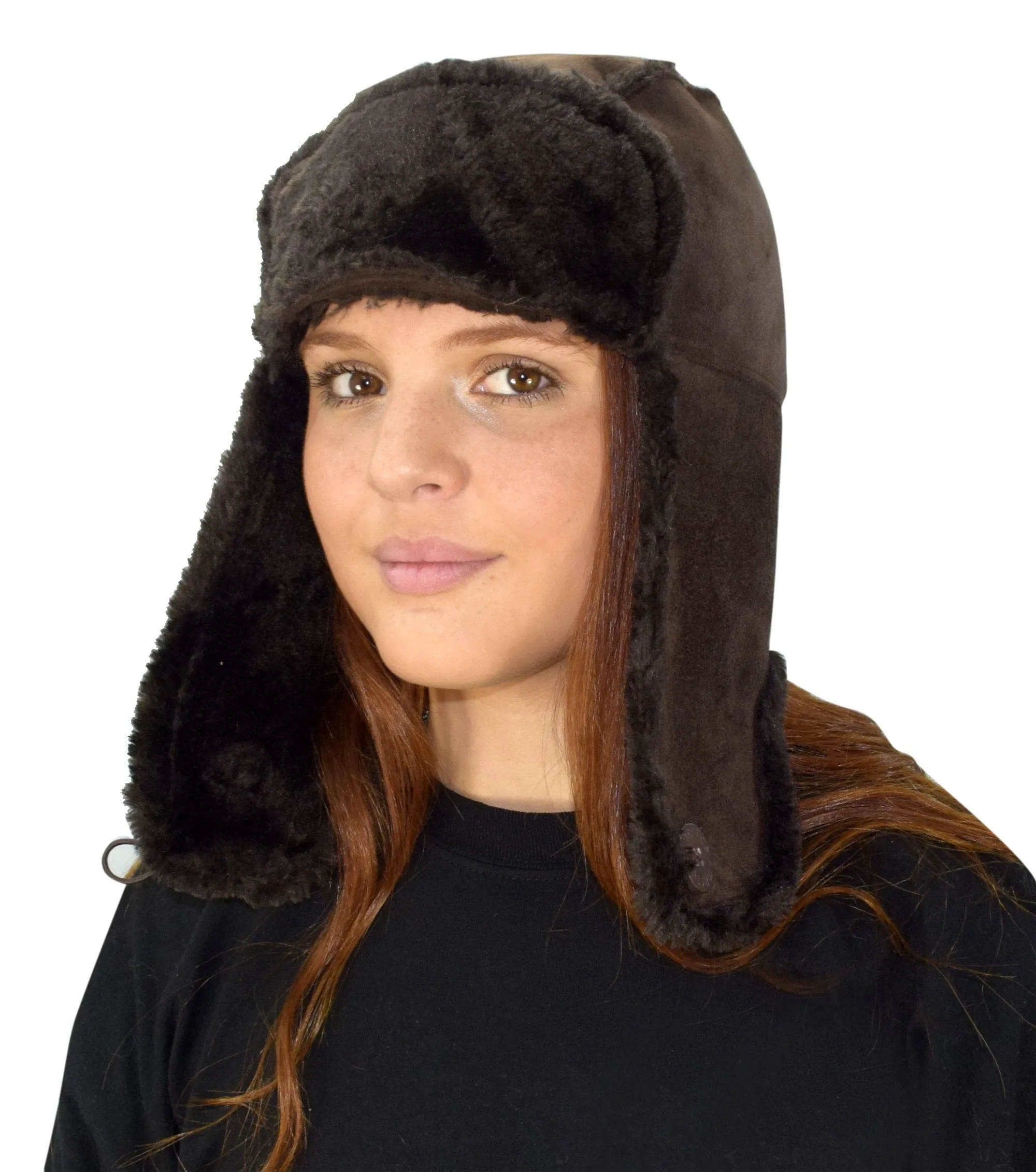 Faux Fur Lined Trooper Warm Russian Fur Ear flap Winter Skiing Hat Cap Windproof Winter Ushanka Aviator Hat