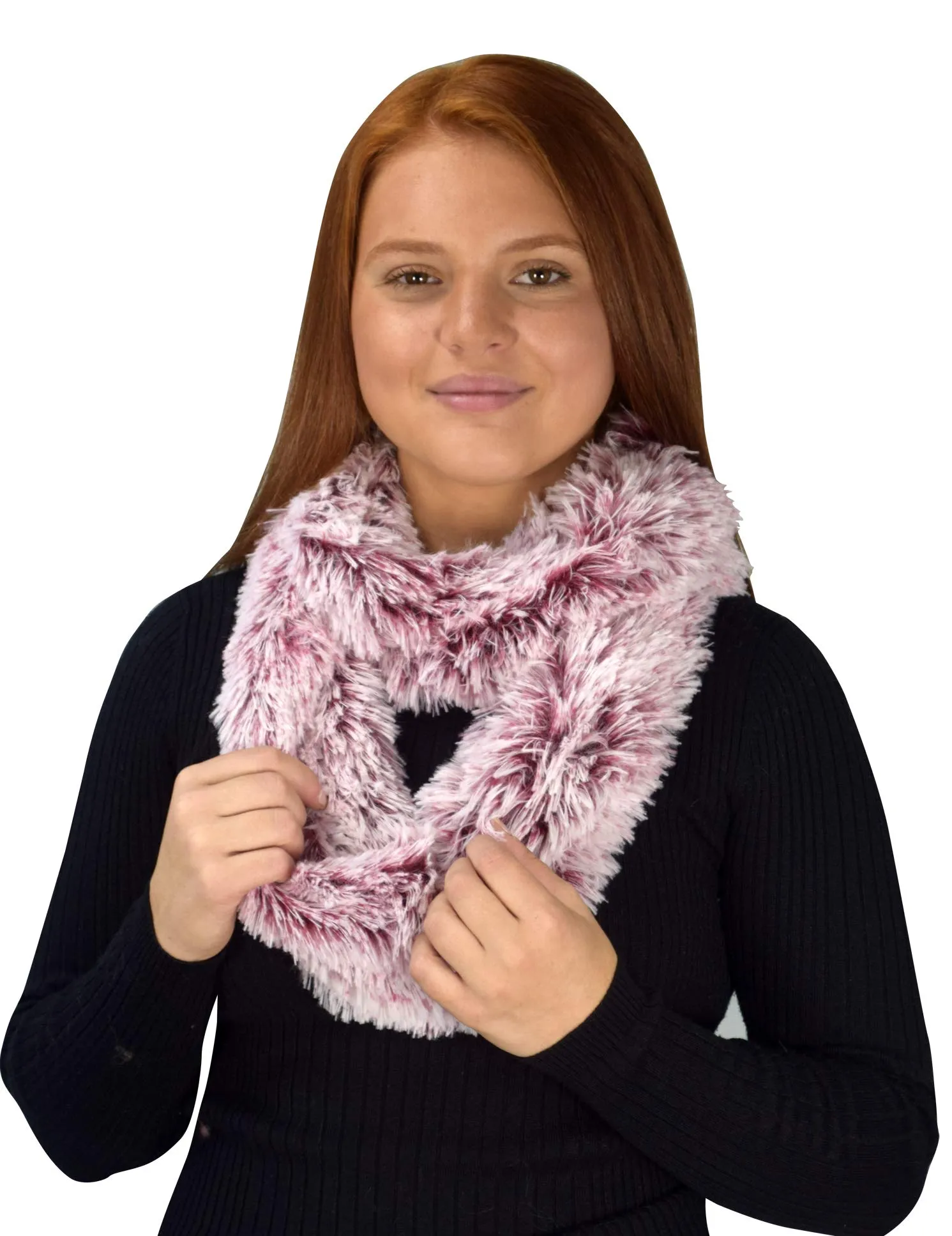 Faux Fur Warm Soft Thick Infinity Loop Circle Scarves Neck Warmers