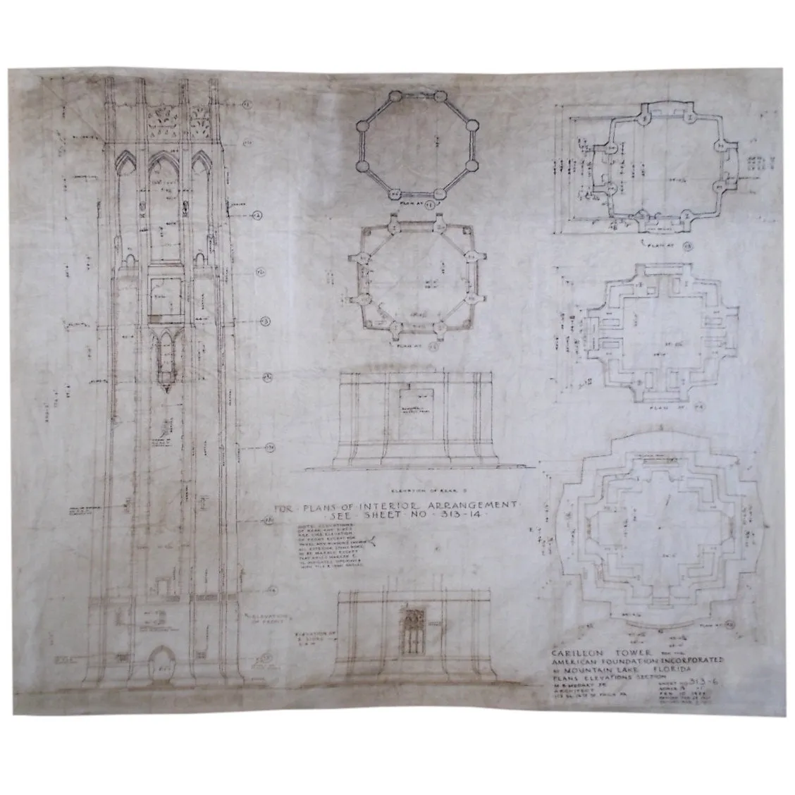 Fleece Blankets - Bok Tower Architectural Plans