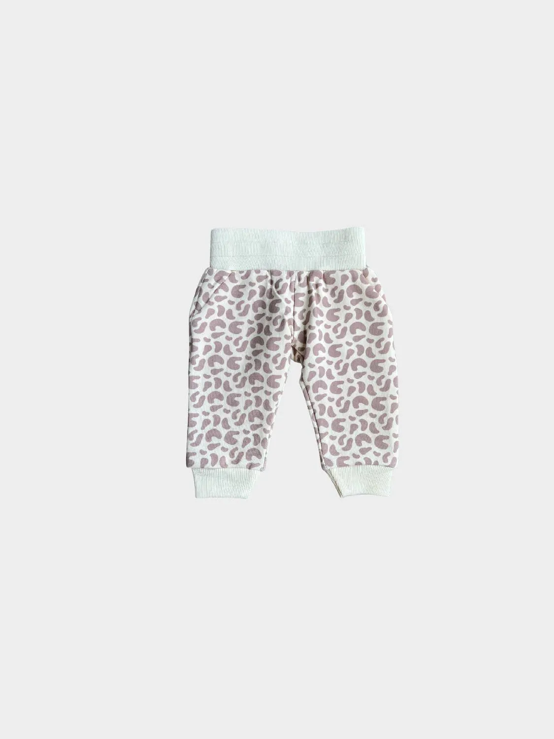 Fleece Sweatpants - Lilac Leopard