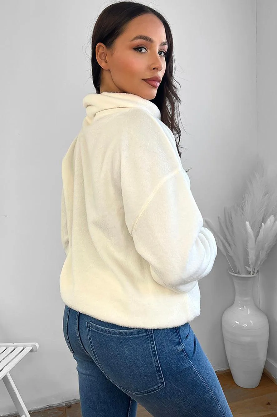 Fluffy Fleece Wide Neck Sweatshirt