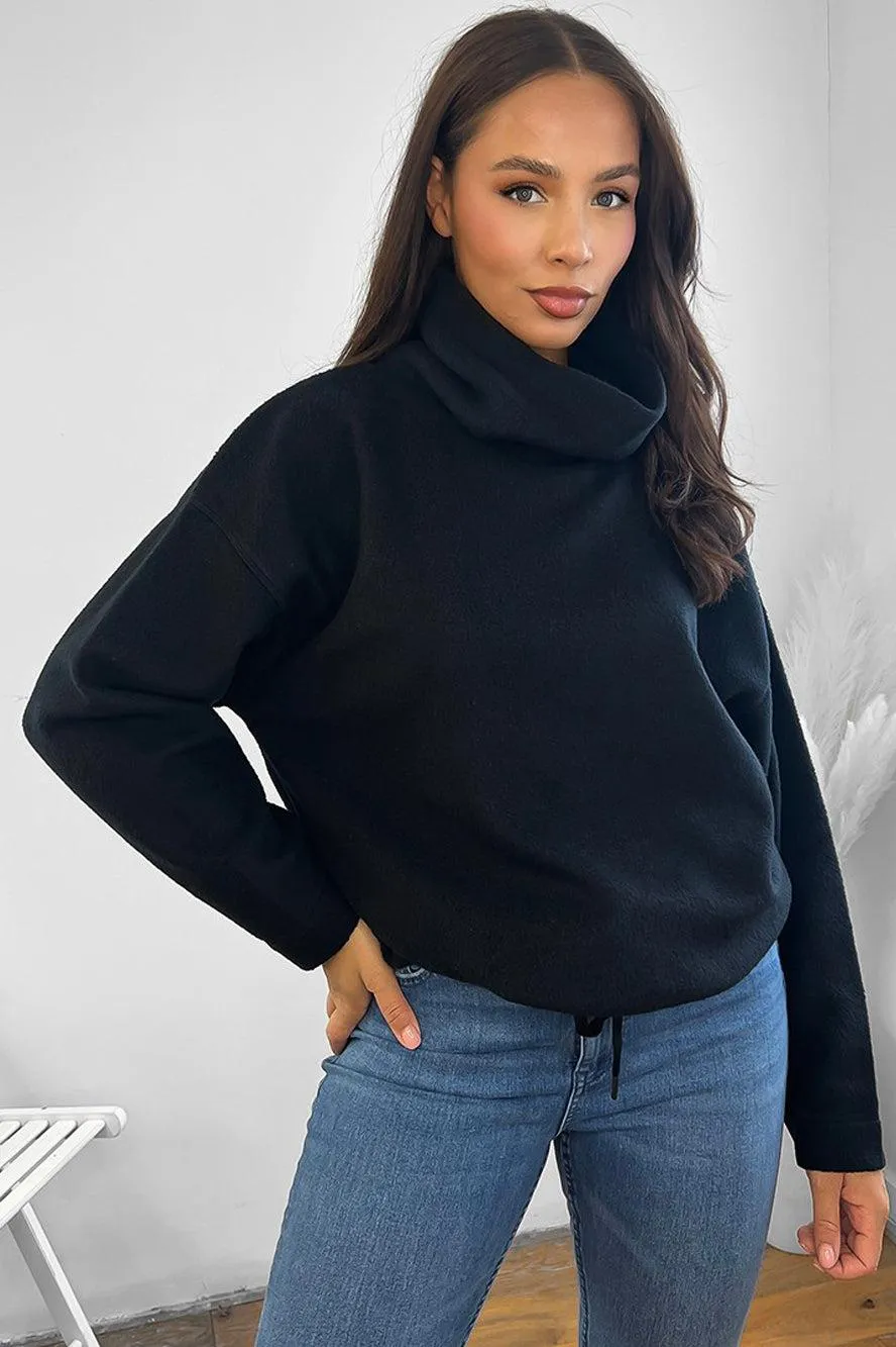 Fluffy Fleece Wide Neck Sweatshirt