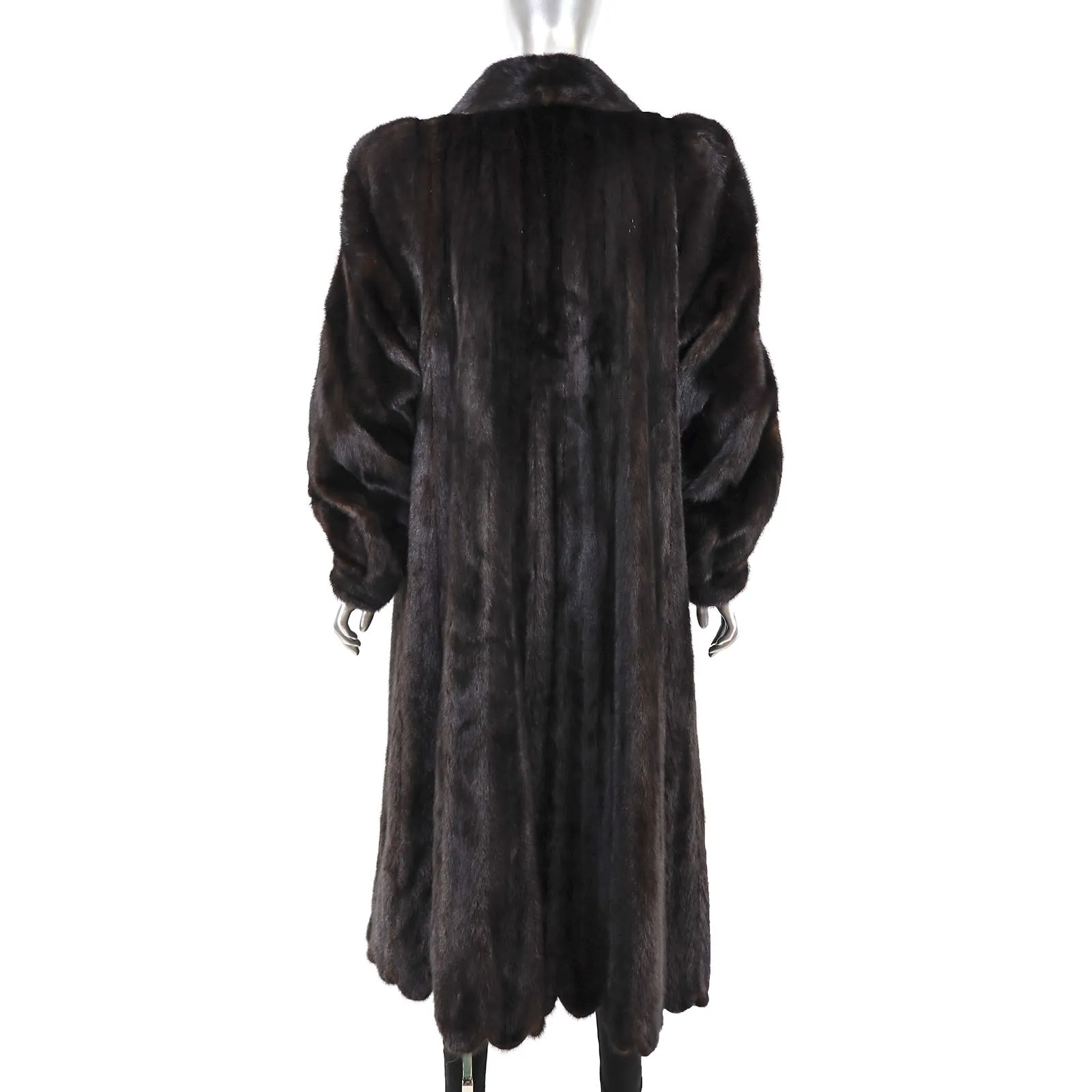 Full Length Mahogany Mink Coat- Size L