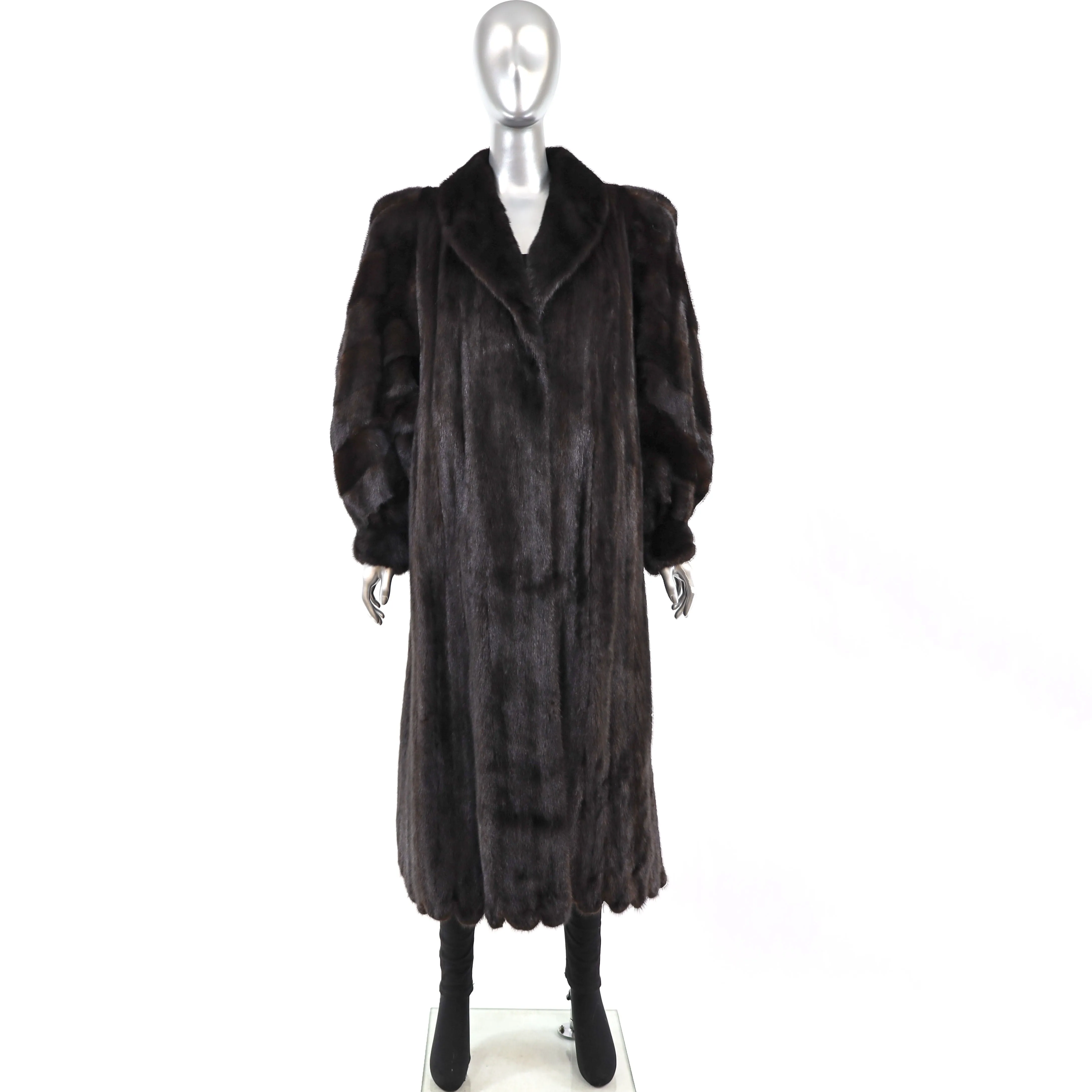 Full Length Mahogany Mink Coat- Size L