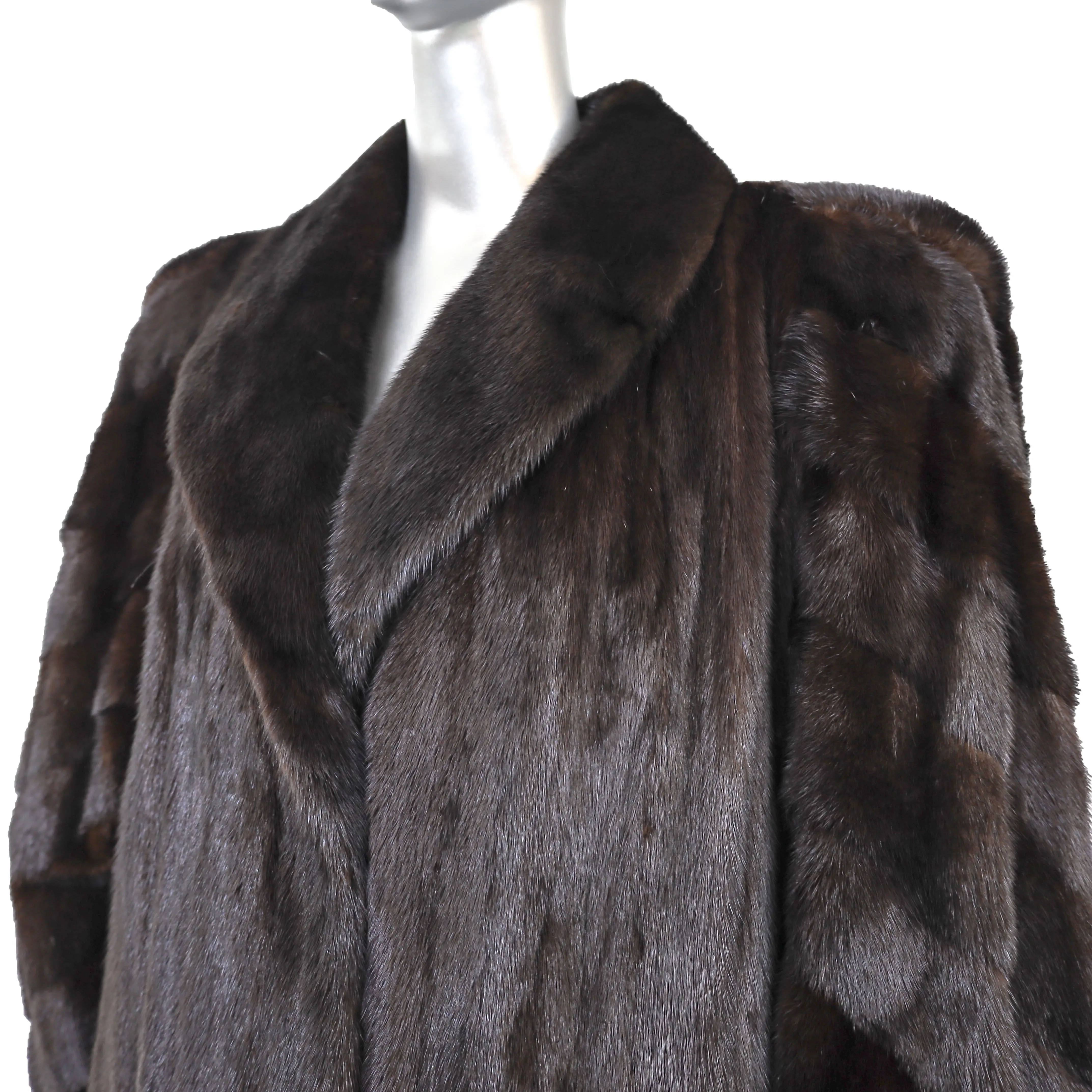 Full Length Mahogany Mink Coat- Size L