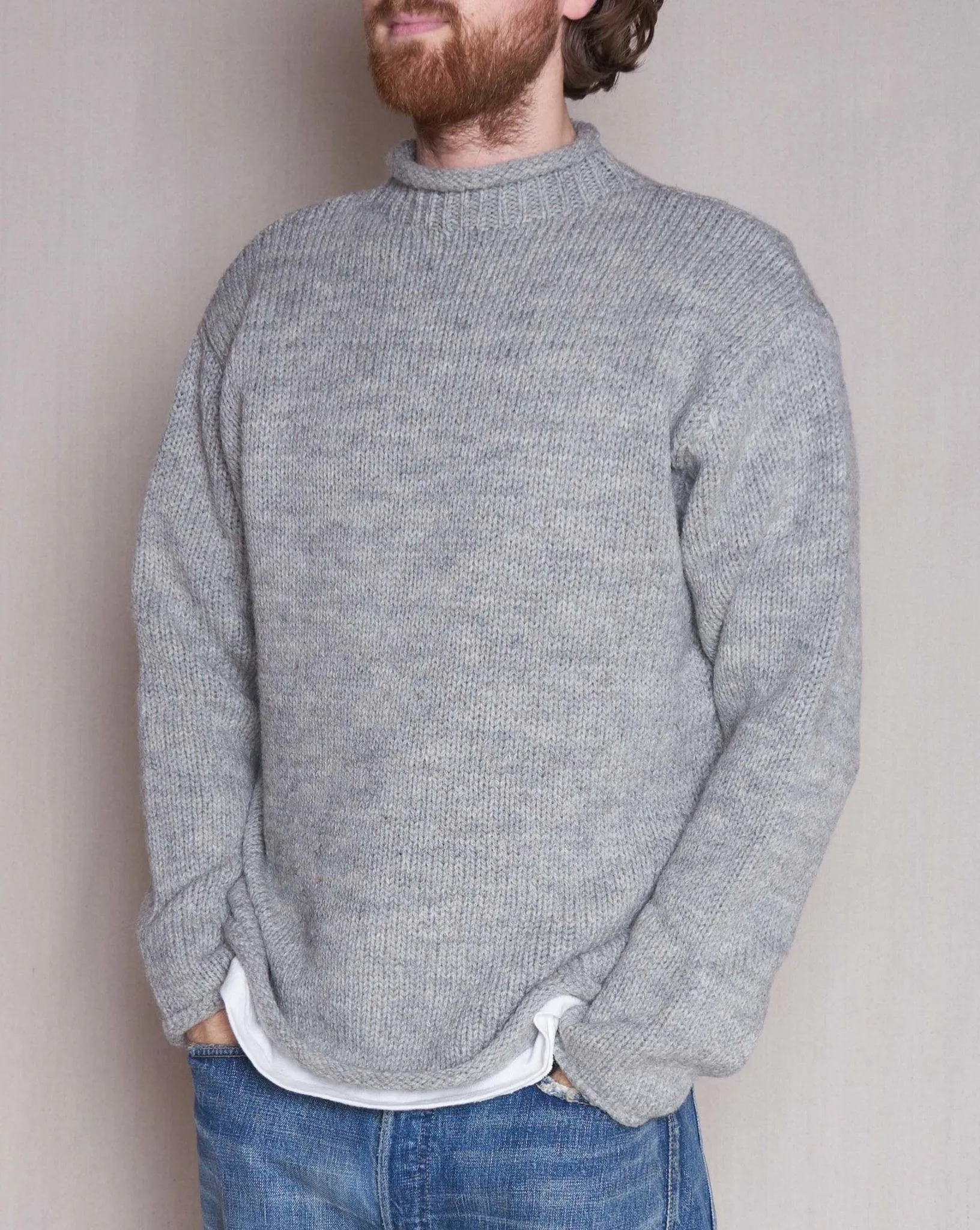 Fullcount Old Fisherman Wool Sweater - Heather Grey