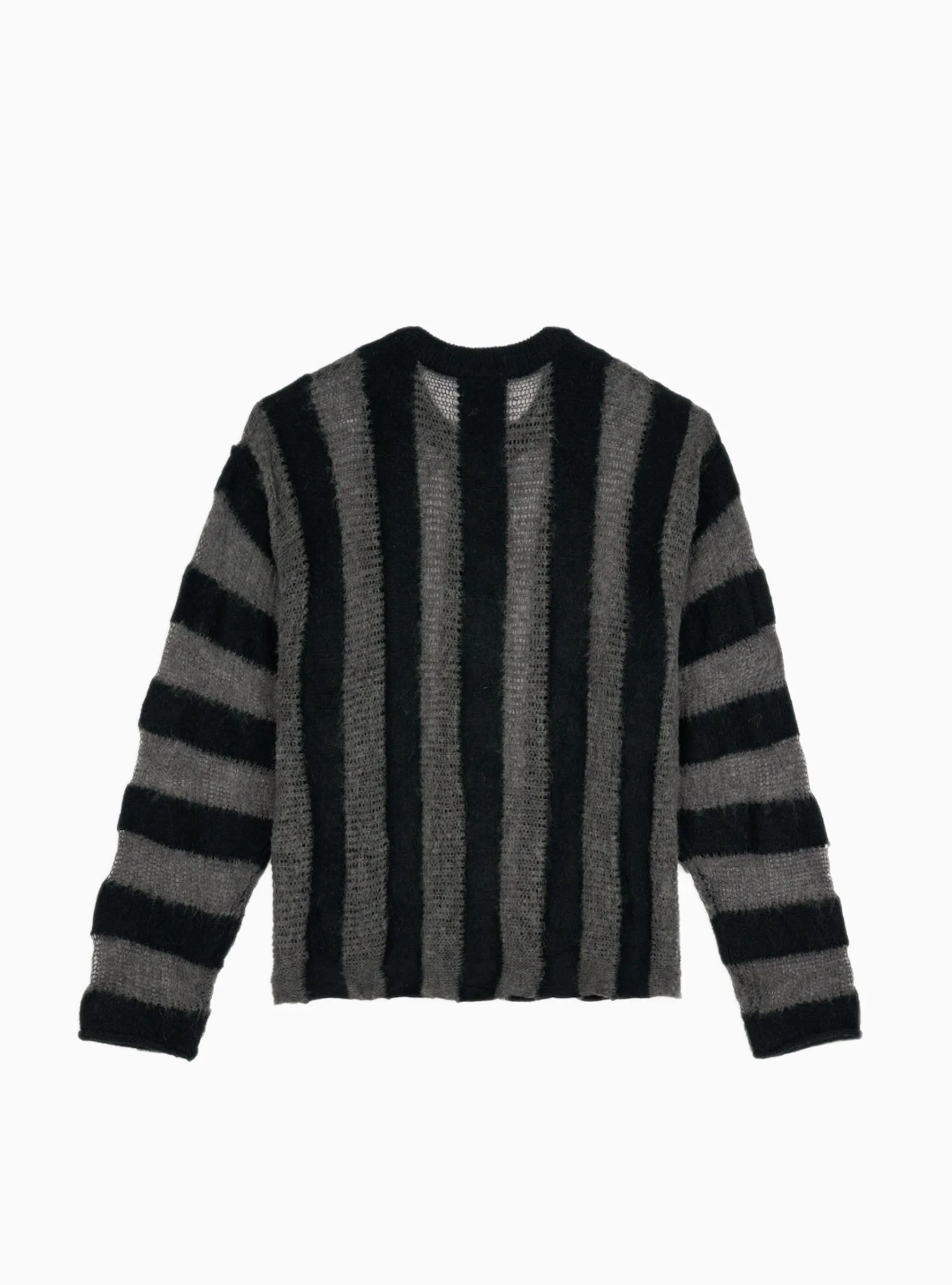 Fuzzy Threadbare Sweater Black Stripe