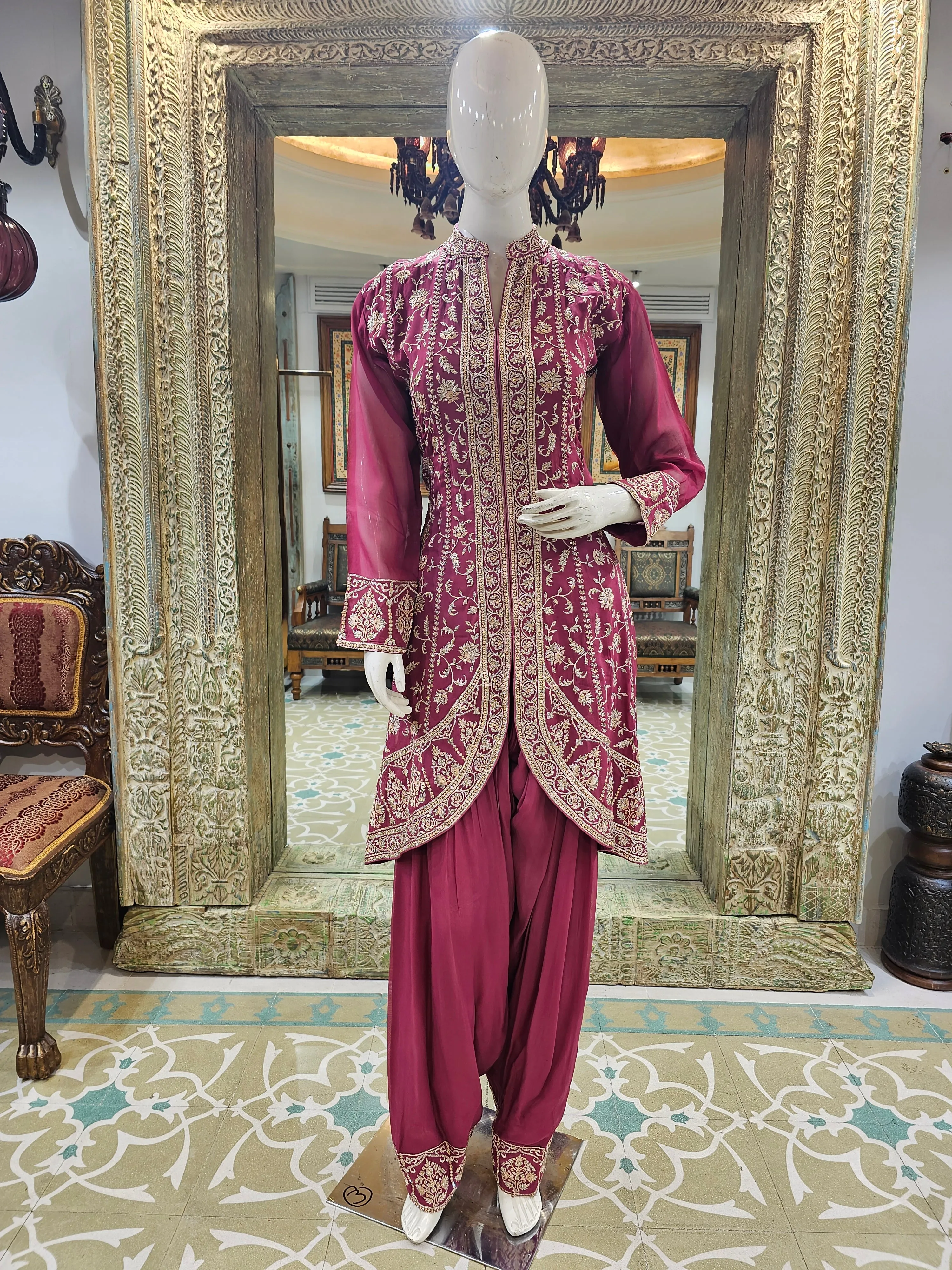 Georgette Jacket with Dhoti