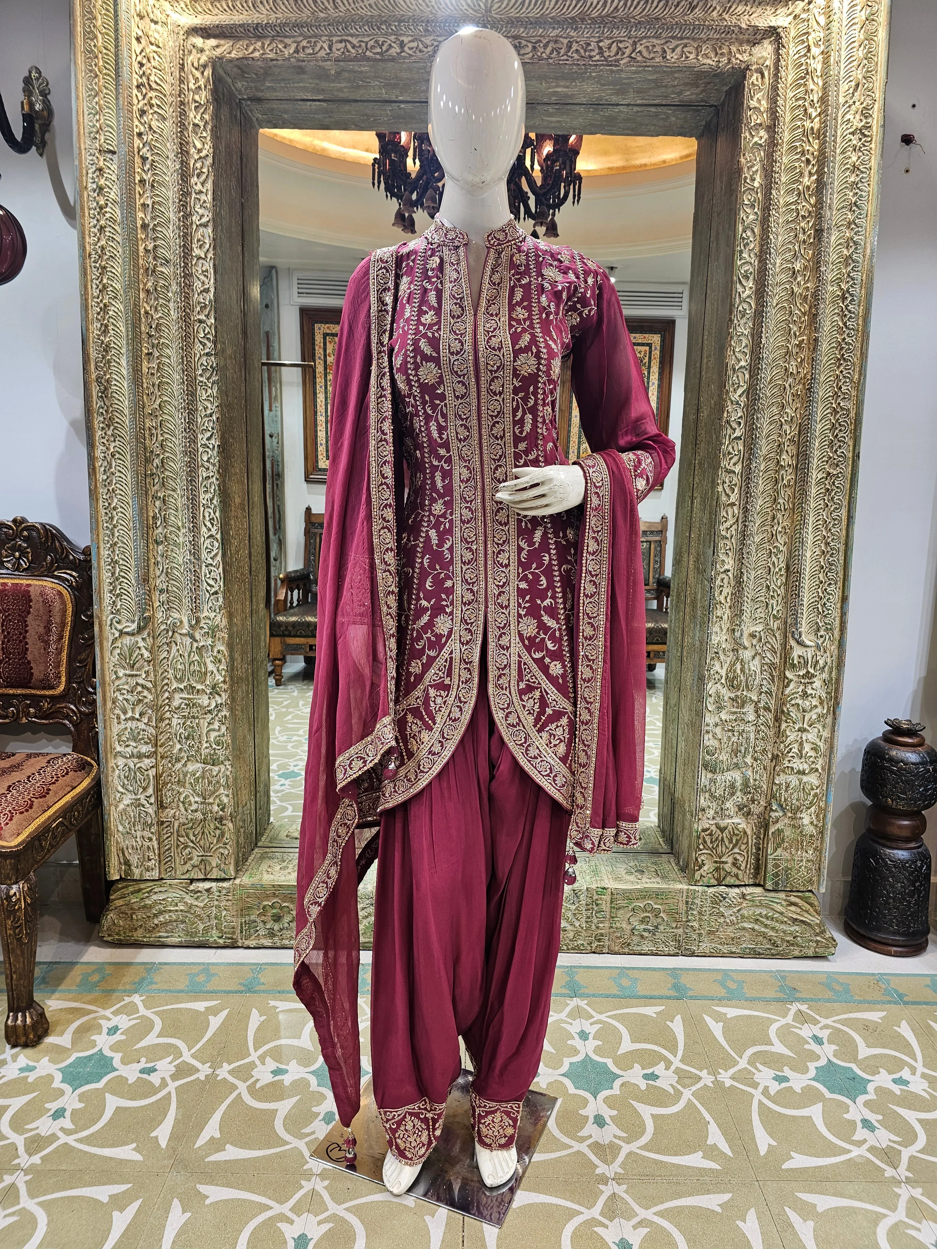 Georgette Jacket with Dhoti