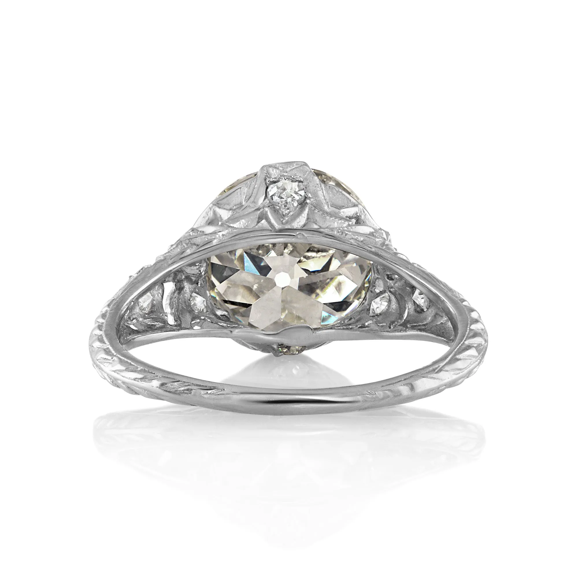 GIA Edwardian 4.45ctw OLD EUROPEAN Diamond Platinum Engagement Ring