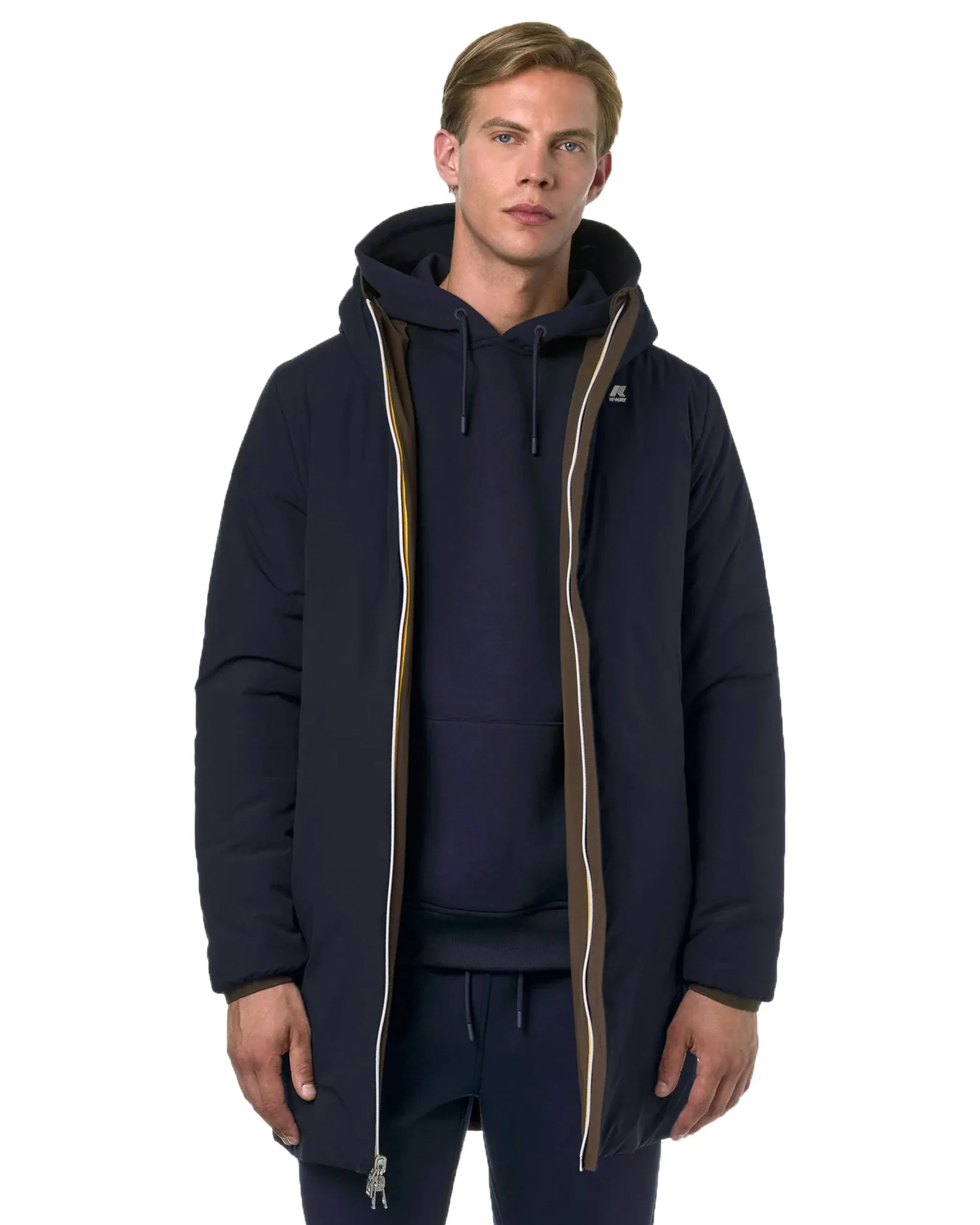 Giacca Uomo K-Way Jacob Warm Double Marrone Blu