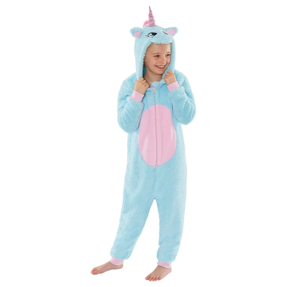 Girls Glitter Unicorn Fleece Onesie