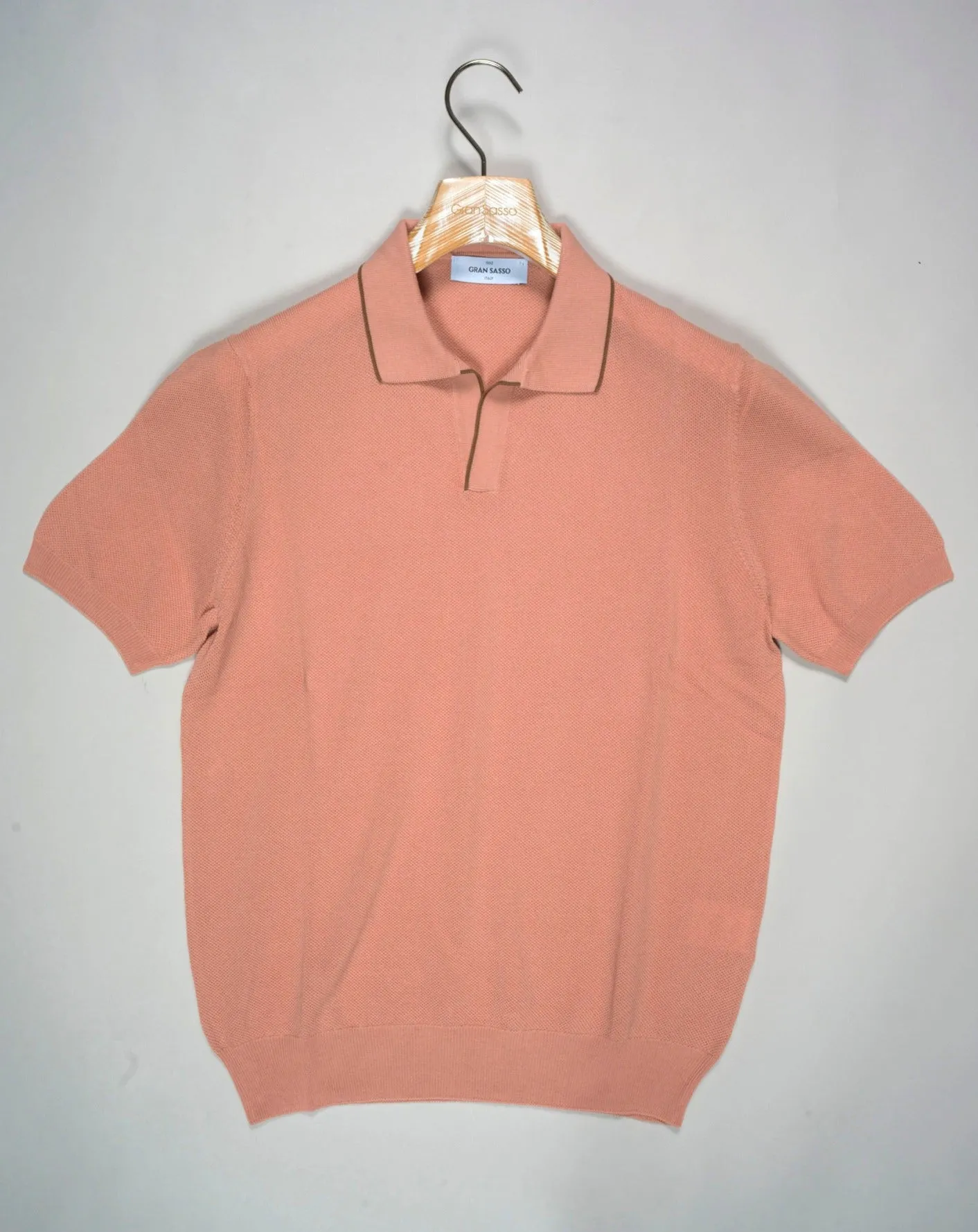 Gran Sasso Capri Collar Polo Shirt / Old Rosa