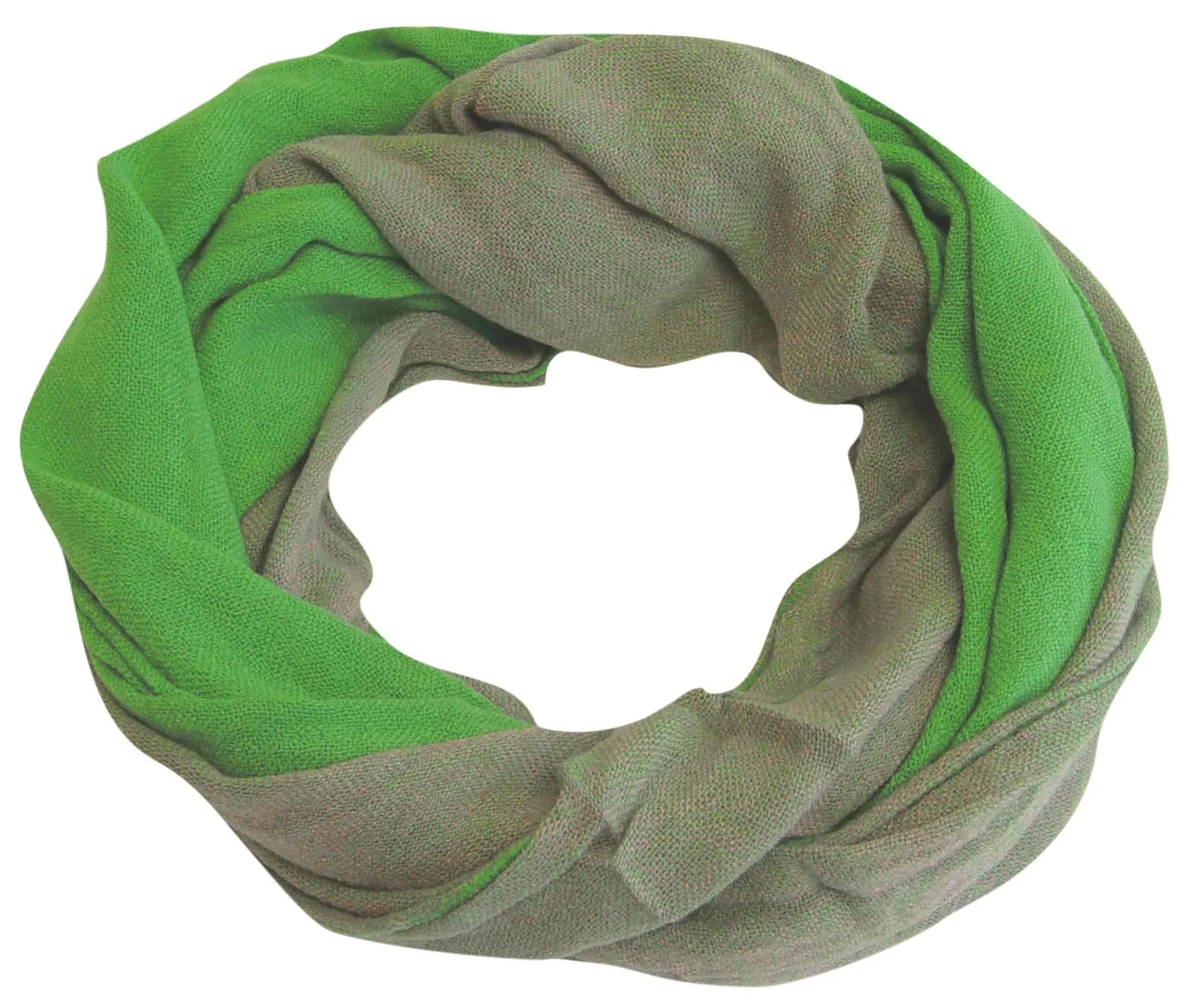 Green & Grey Peach Couture Cashmere feel Gorgeous Warm Two Toned Infinity loop neck scarf snood