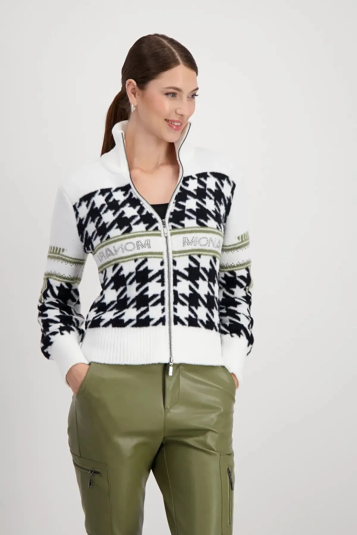 Houndstooth Fleece ZipUp