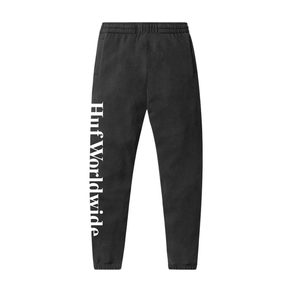 HUF ESSENTIALS FLEECE PANT-BLACK