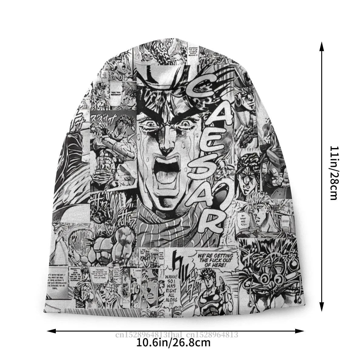 Jojo Bizzare adventure Manga Collage Bonnet Hats Autumn Spring Warm Cap Design Skullies Beanies