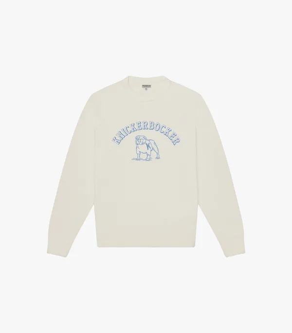 Knickerbocker Bulldog Gym Crew Fleece - Milk