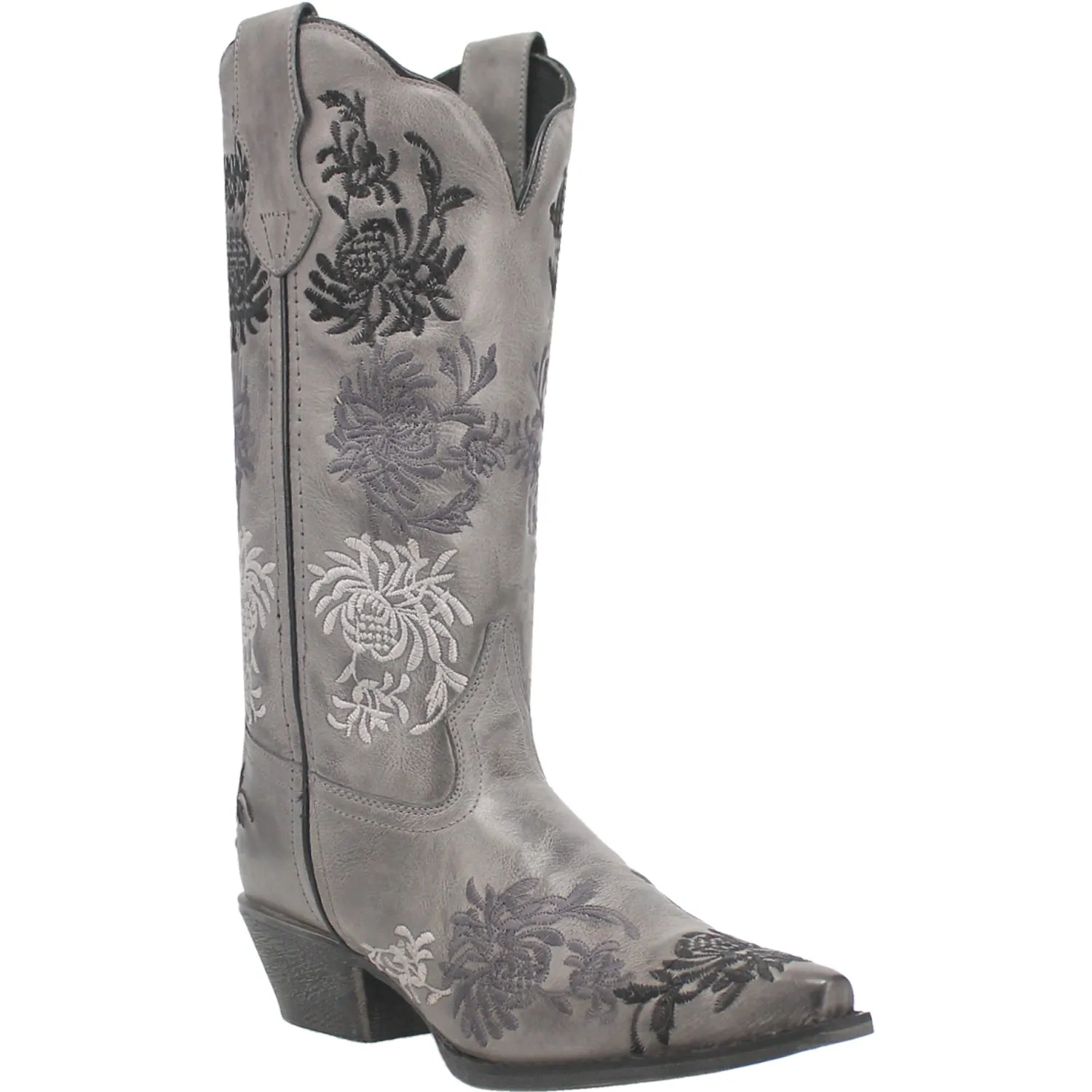 Laredo Womens Sylvan Grey Leather Cowboy Boots 6.5 M