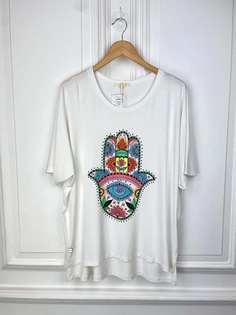 Malissa J Hamsa Tee - Warm White