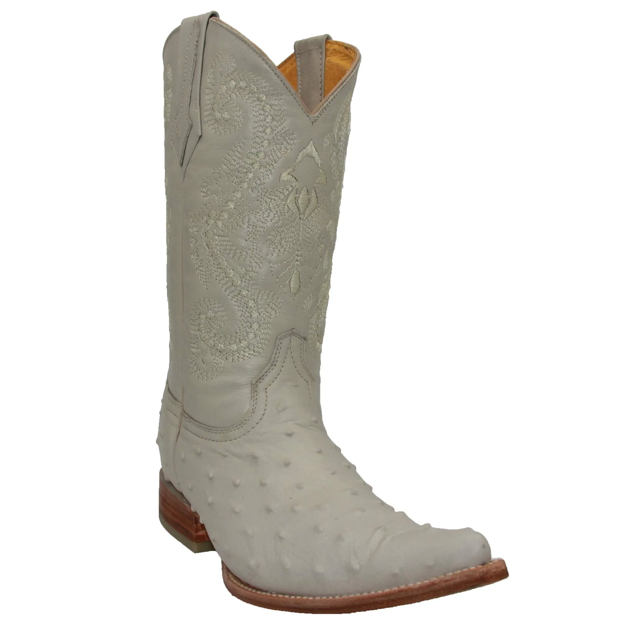 Men's Snip Toe Chihuahua Ostrich Print Cowboy Boot