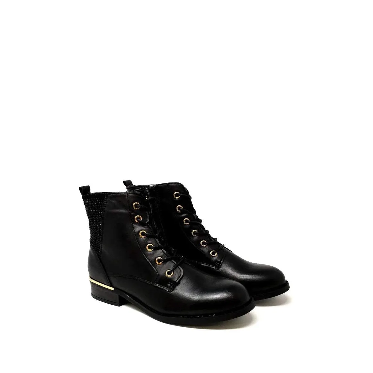 Mika Diamante Lace Up Military Boot