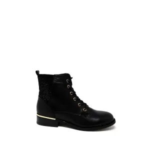 Mika Diamante Lace Up Military Boot