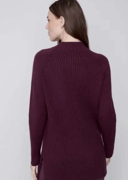 Mock Neck Raglan Sleeve Sweater