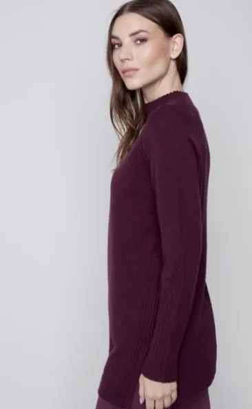 Mock Neck Raglan Sleeve Sweater