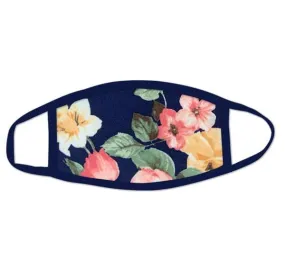 Navy Floral Mask