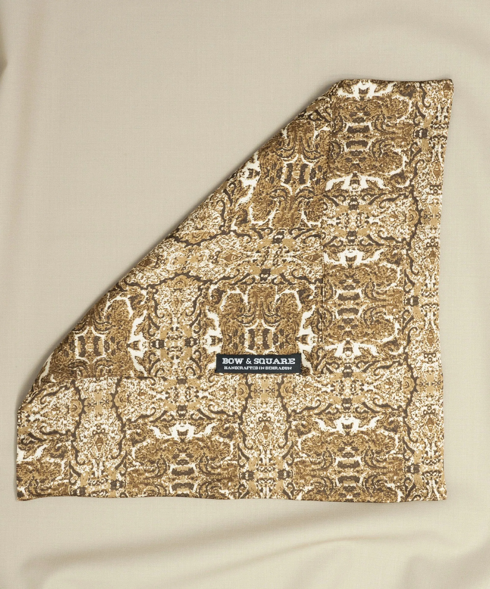 Old School Abstract Brown Pocket Square