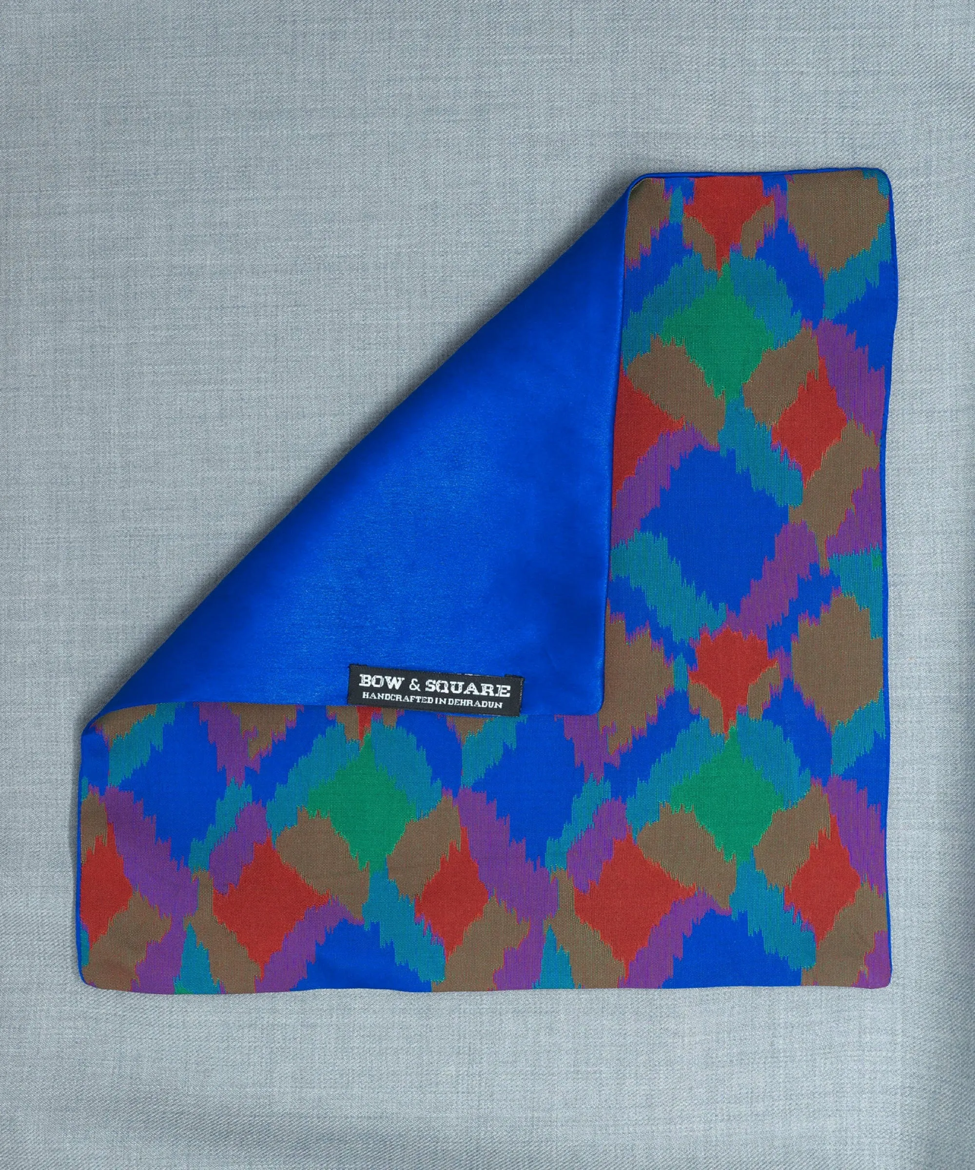 Old School Geometric Blue Pocket Square