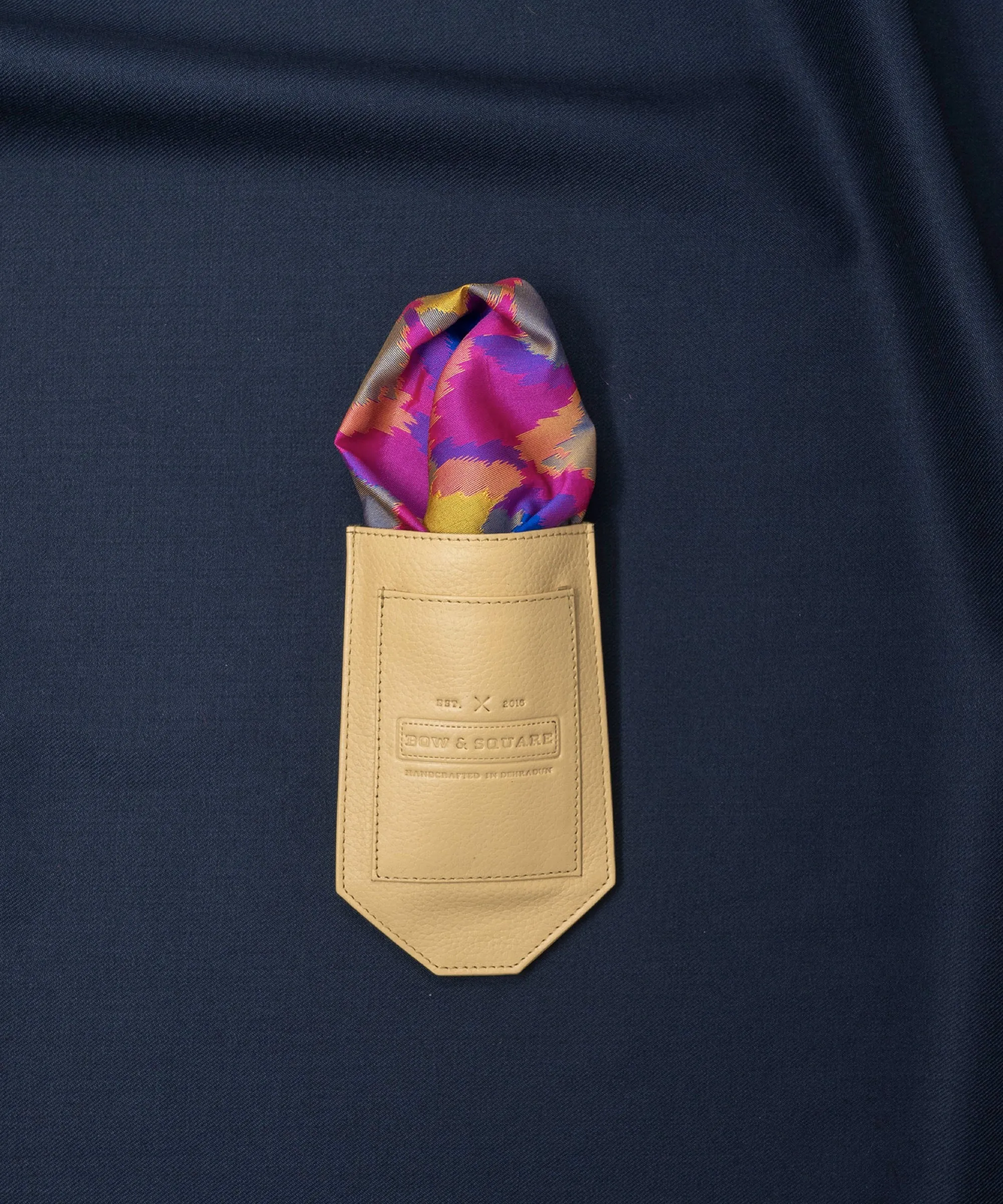 Old School Geometric Blue Pocket Square